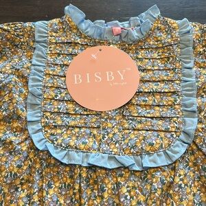 New with Tags Bisby Blue/Tan Cotton Floral Long Sleeve Top